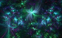 flor, verde, roxo, luz, arte fractal