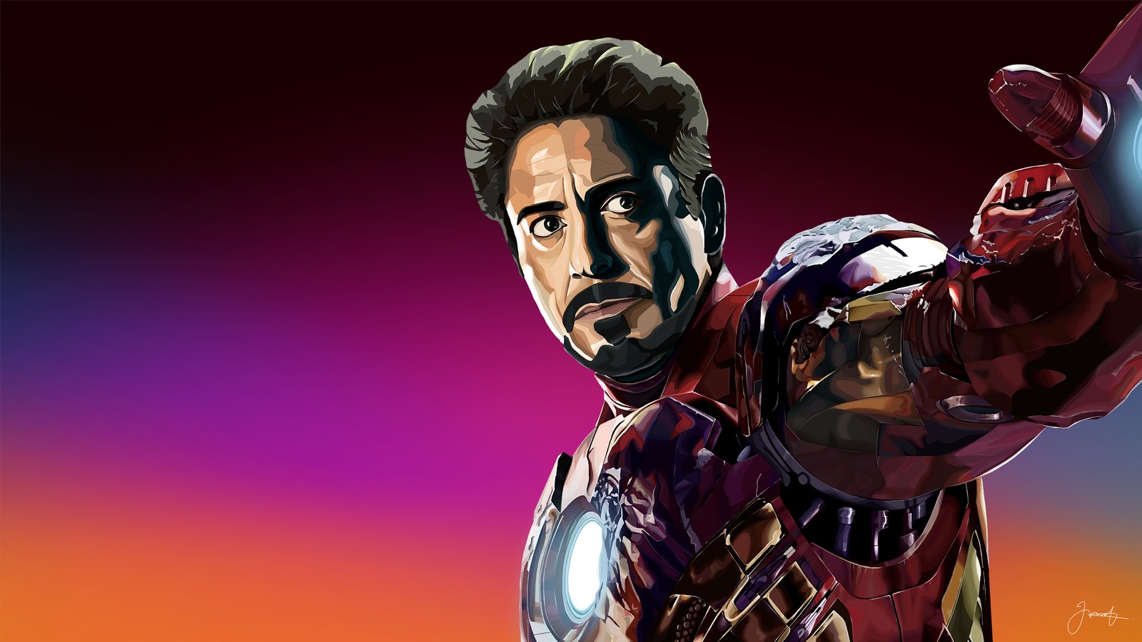 Eisenmann-gemälde von mark roberts (tony stark, marvel cinematic universe, marvel comics, superheld, animation)