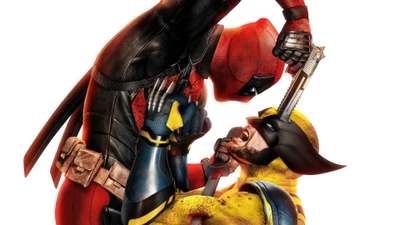 Deadpool et Wolverine dans un combat épique