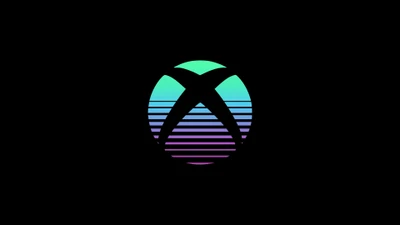 Logo de Xbox inspirado en retro sobre fondo negro