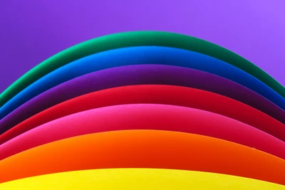 Vibrant Abstract Curves in Rainbow Colors