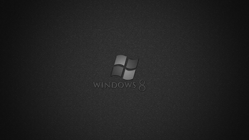 Черный фон с логотипом windows 8 (логотип, чёрный, черно белый, дизайн, шрифт)