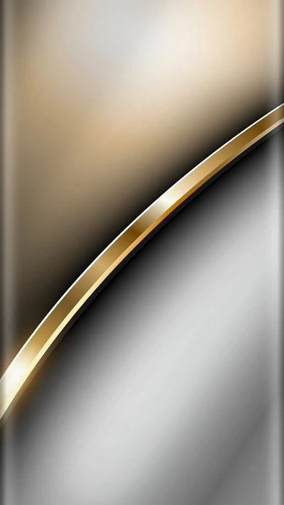 Design abstrato elegante em prata e ouro com linhas curvas