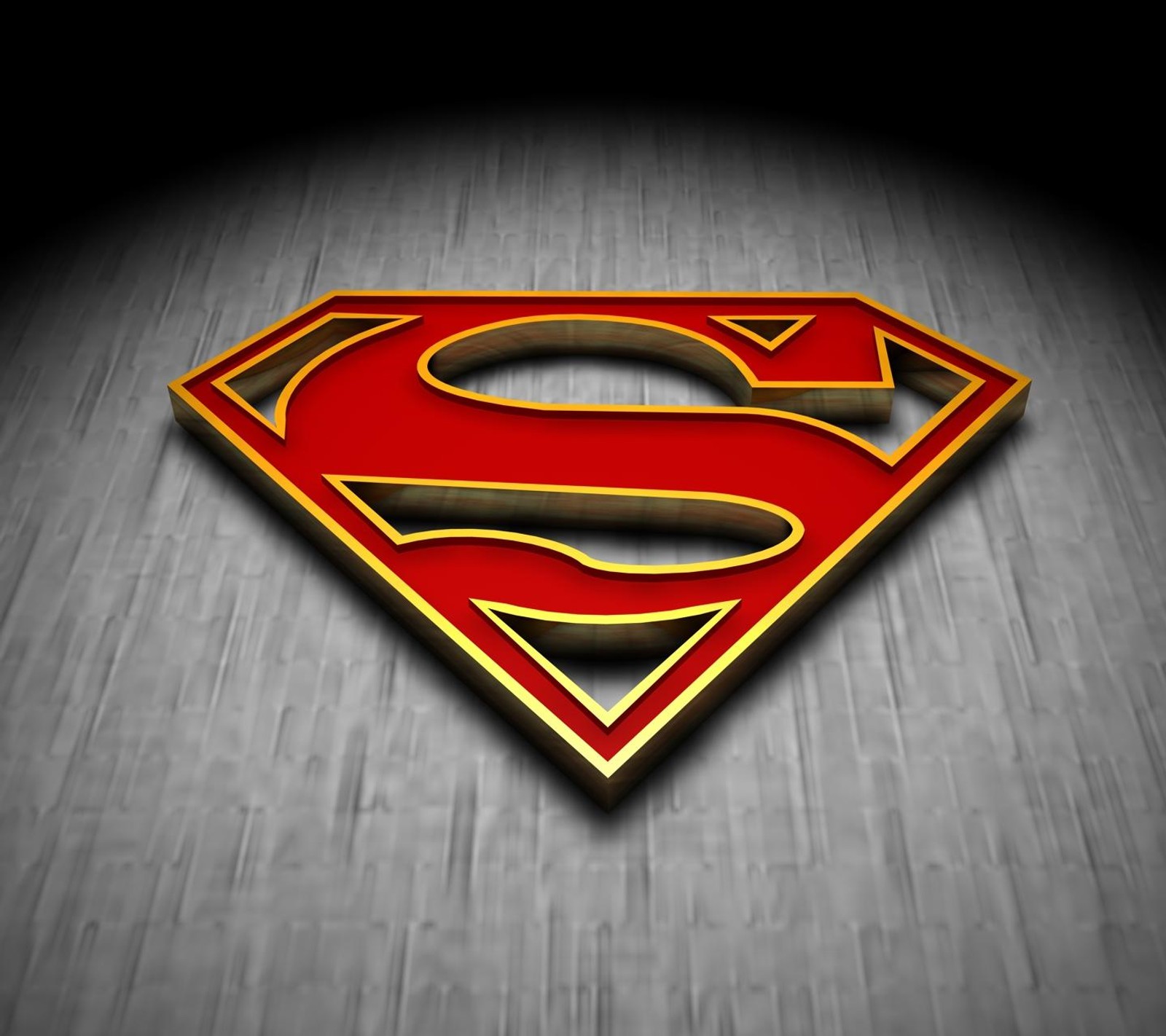 A superman logo on a wooden floor (cartoon, drawn, entertainment, hollywood, signs)