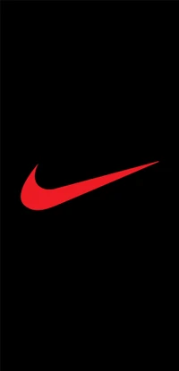 Nike Logo in Bold Red Against a Black Background