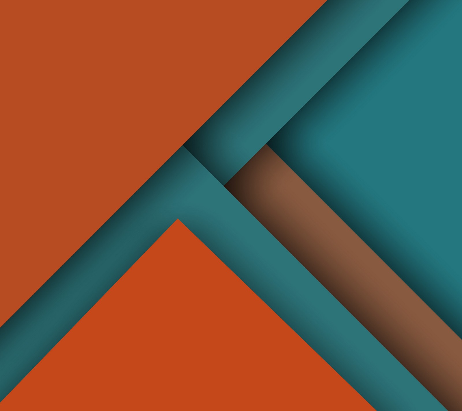 A close up of a blue and orange wallpaper with a diagonal design (android, design, flat, lollipop, material)