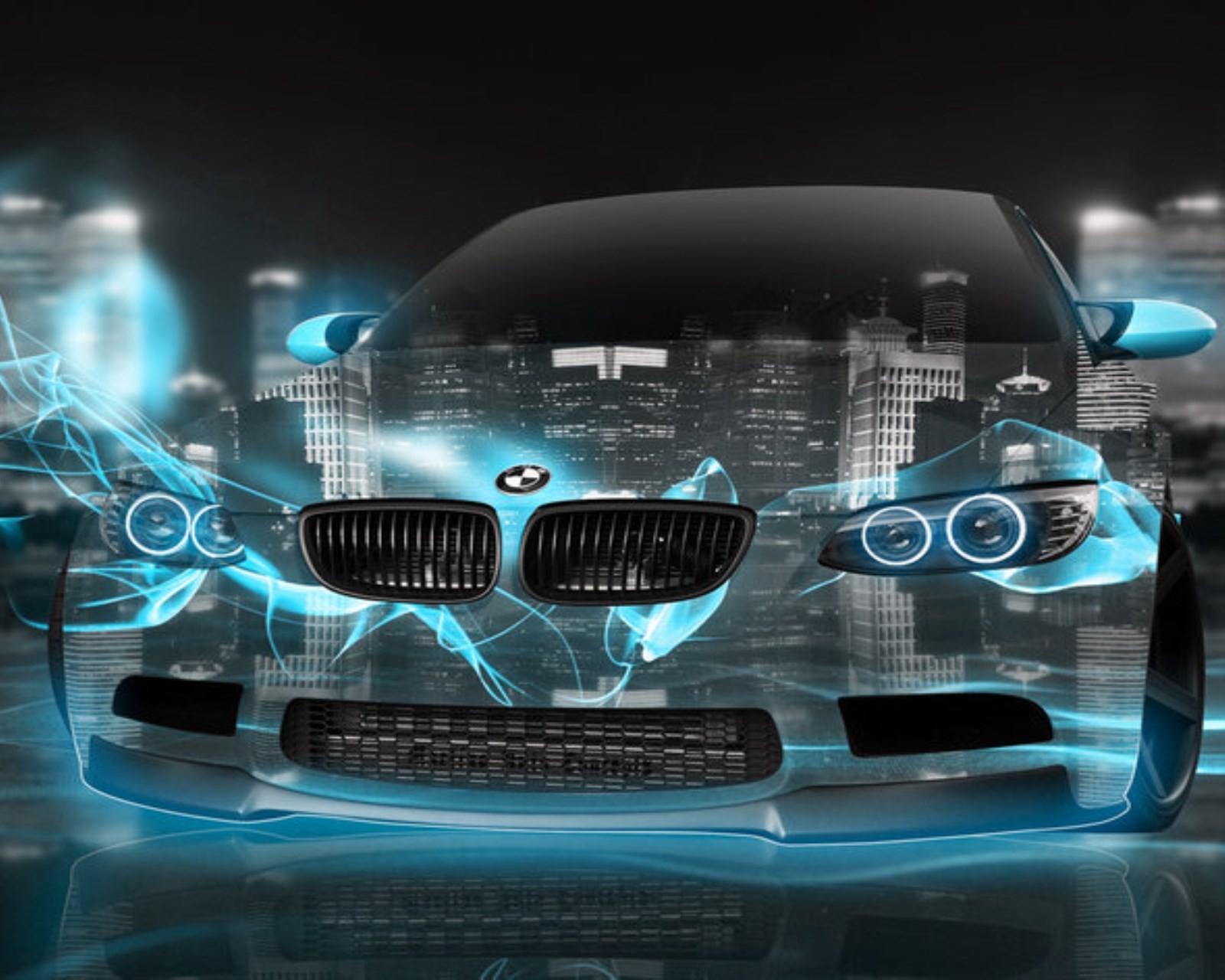 blue, bmw, car, city, cool Download Wallpaper