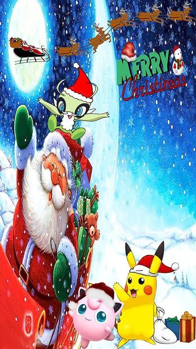 Pokémon celebran la Navidad con Santa Claus