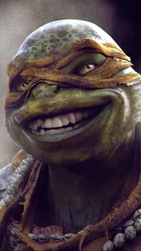 Tortuga Ninja Sonriente en Armadura