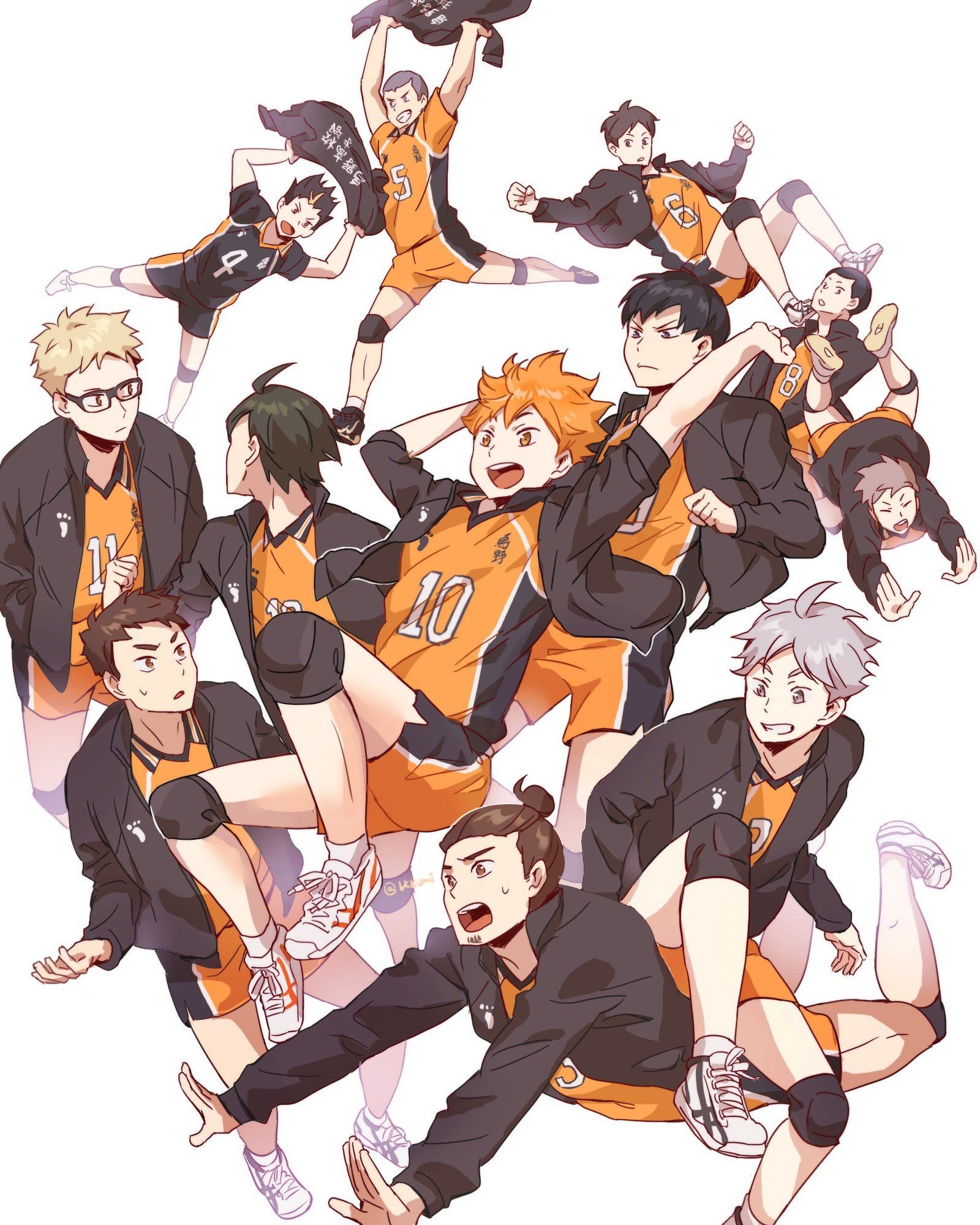 Lade anime, haikyuu, karasuno, volleyball Hintergrund herunter