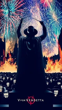 anonymous, epic, fantasy, fire, fireworks wallpaper