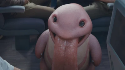 Encontro brincalhão de Lickitung na cena do filme Detetive Pikachu