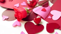 valentines day, heart, pink, petal, love wallpaper