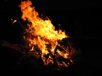 Symbolic Flame: A Bonfire Illuminating Spiritual Reflection