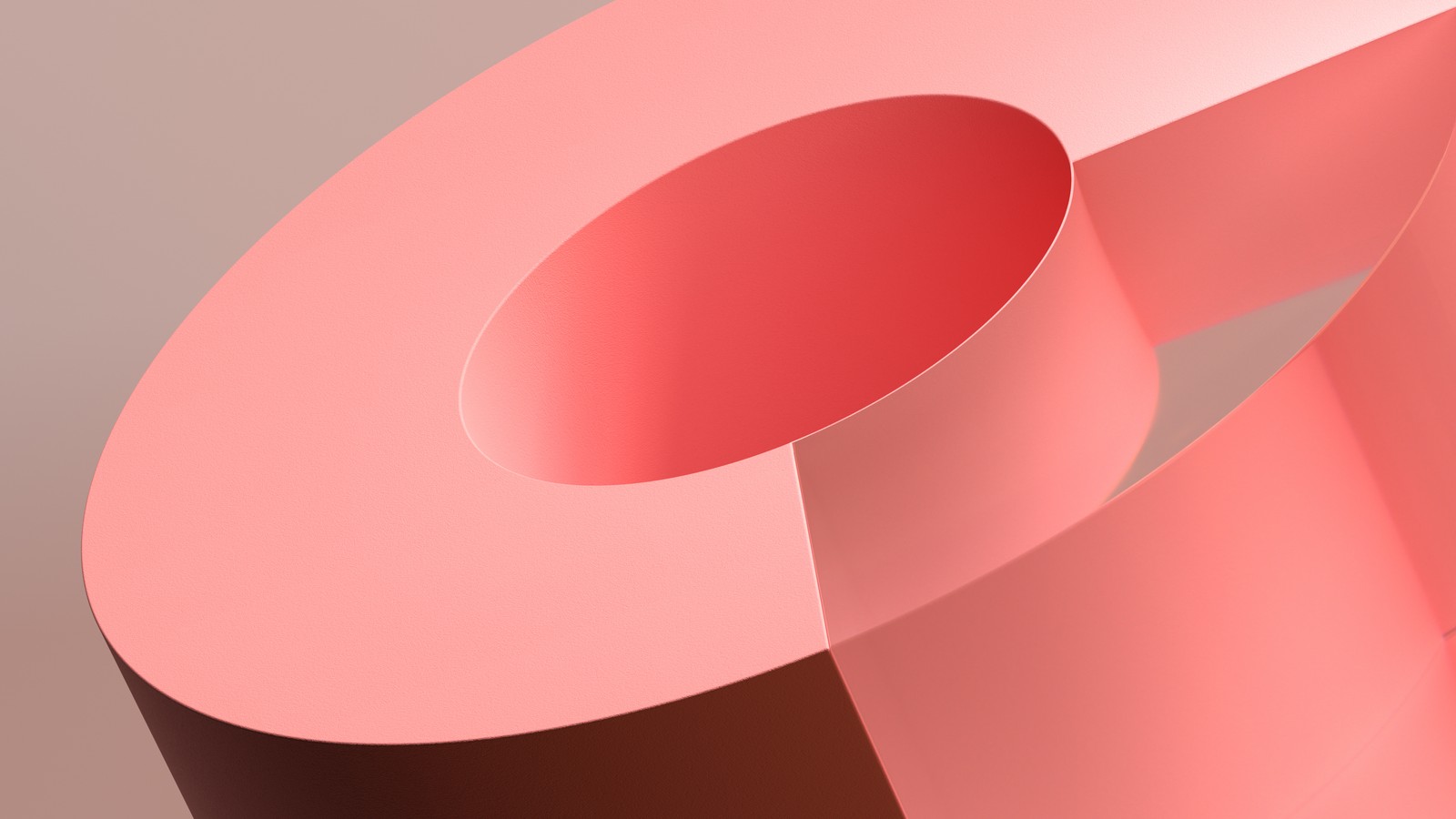 A close up of a pink table with a circular design (3d, pastel pink, geometric, illustration, pastel background)