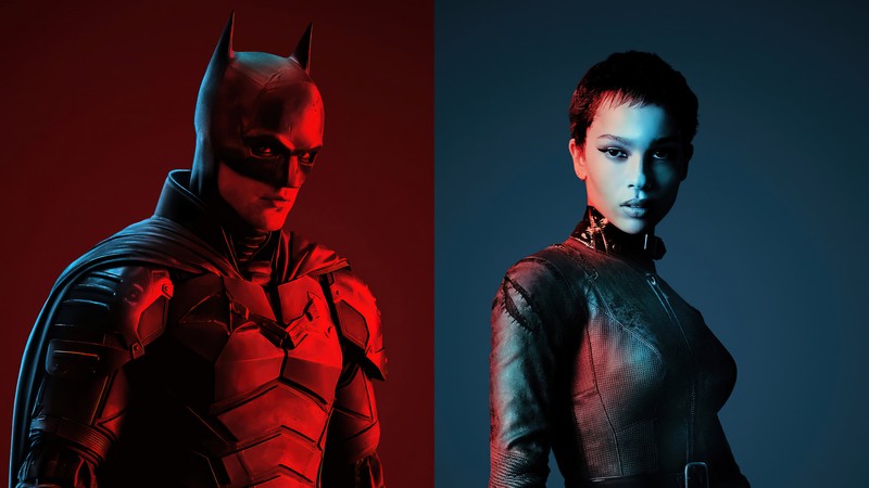 Бэтмен и кошка в костюме тёмного рыцаря (бэтмен 2022, the batman 2022, фильм, batman)