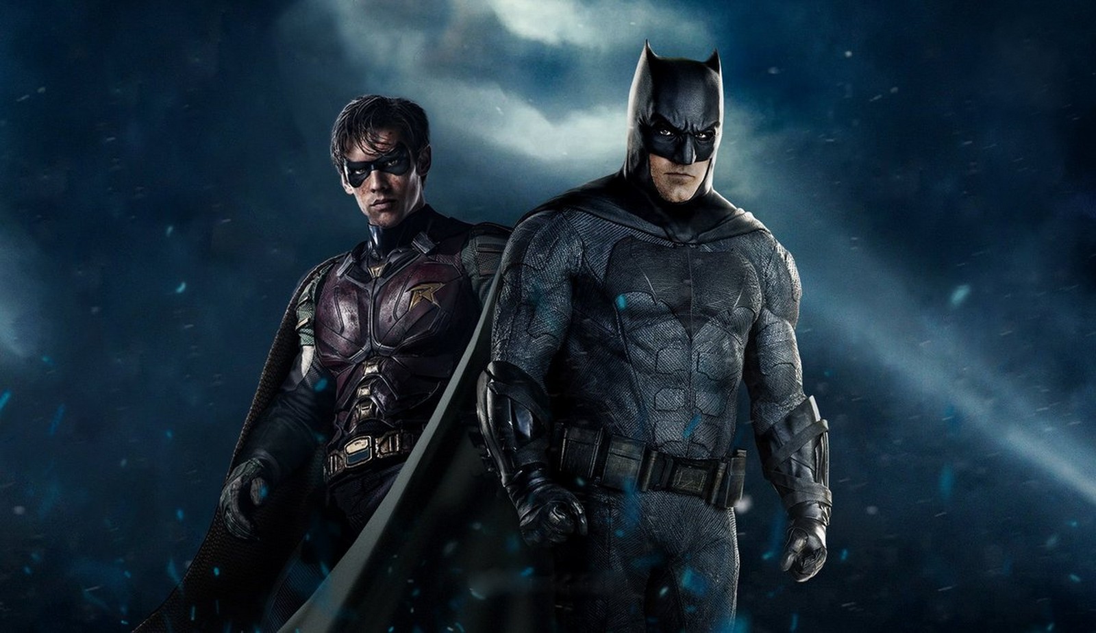 Batman and superman in the dark knight movies (batman, dick grayson, robin, dc comics, dc universe)