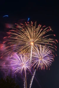 Espectacular exhibición de fuegos artificiales celebrando la víspera de Año Nuevo