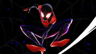 Miles Morales as Spider-Man: Dynamic Leap into Action