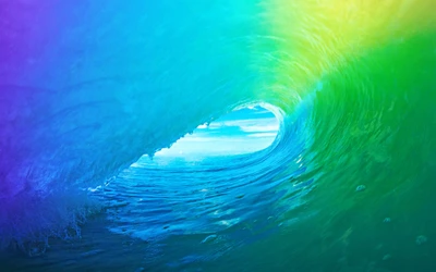 Turquoise Wave Transforming Under Sunlight