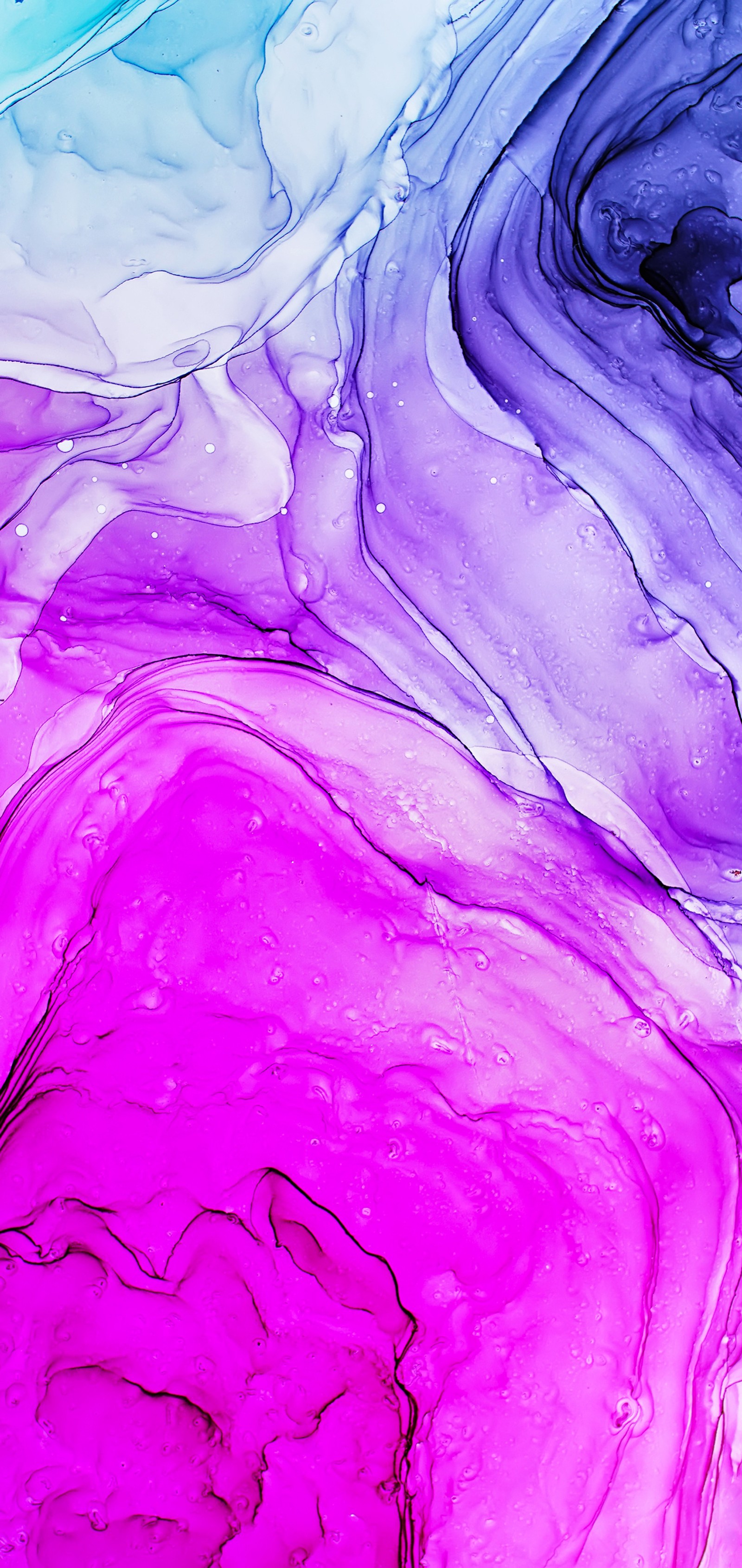 A close up of a painting of a pink and blue liquid (lilac, purple, azure, liquid, fluid)