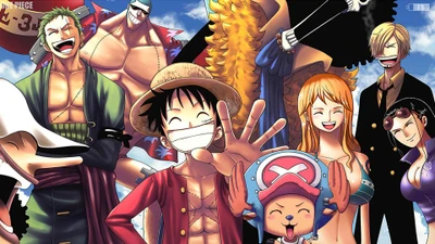 ван пис, one piece, аниме, anime, пиратская команда соломенных шляп