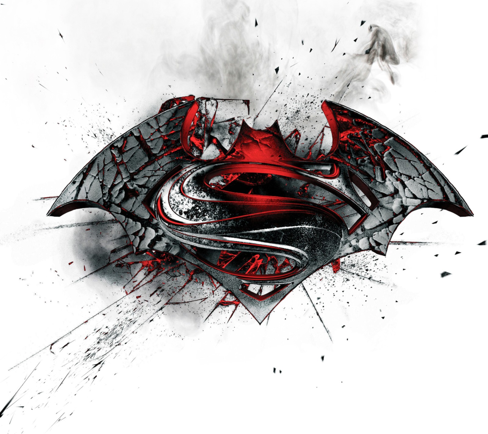 Logo de batman avec de la peinture rouge et noire éclaboussée dessus (génial, amour)