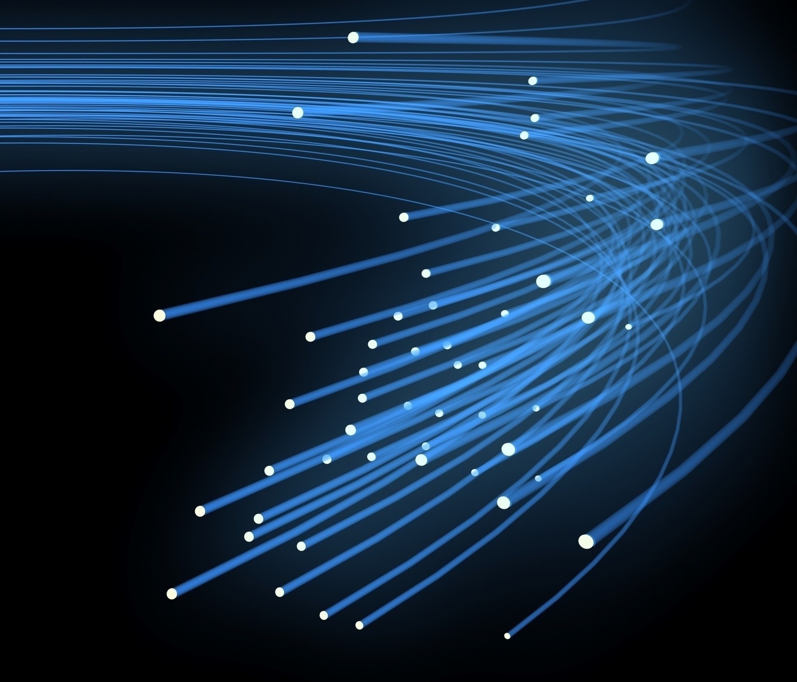 A close up of a bunch of blue wires with white dots (abstract, optical fiber)