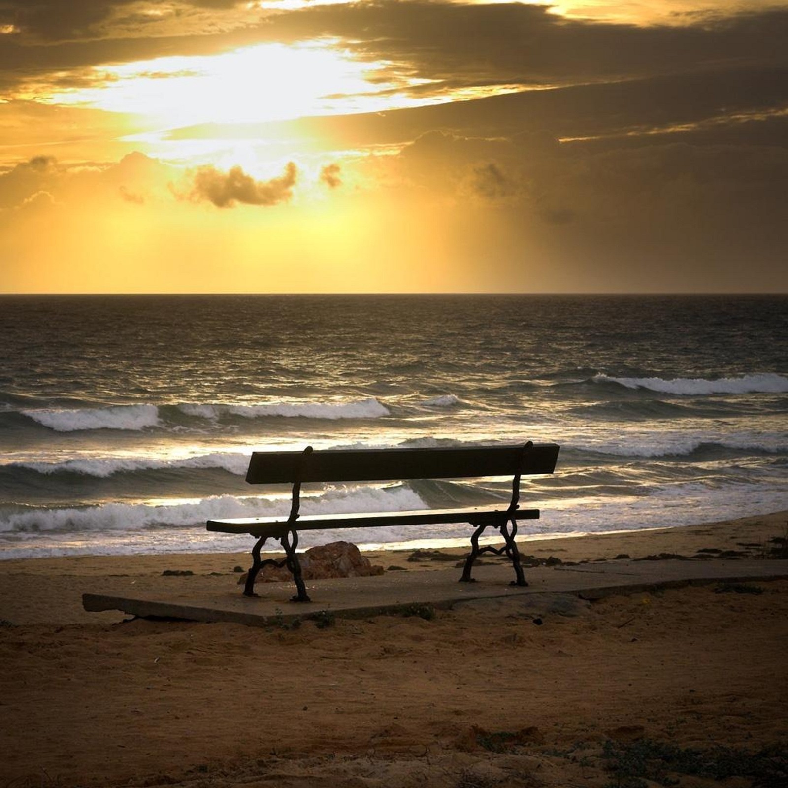 alone, bench wallpaper