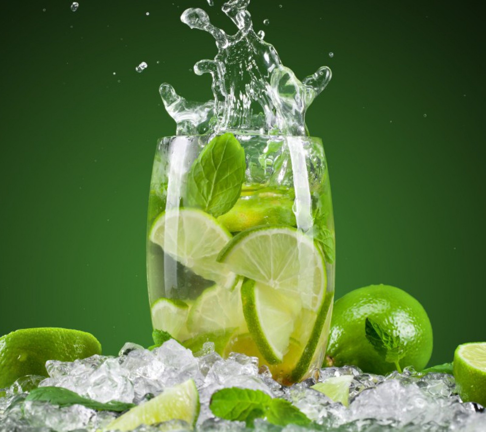 Lade frisch, limette, lime, wasser Hintergrund herunter