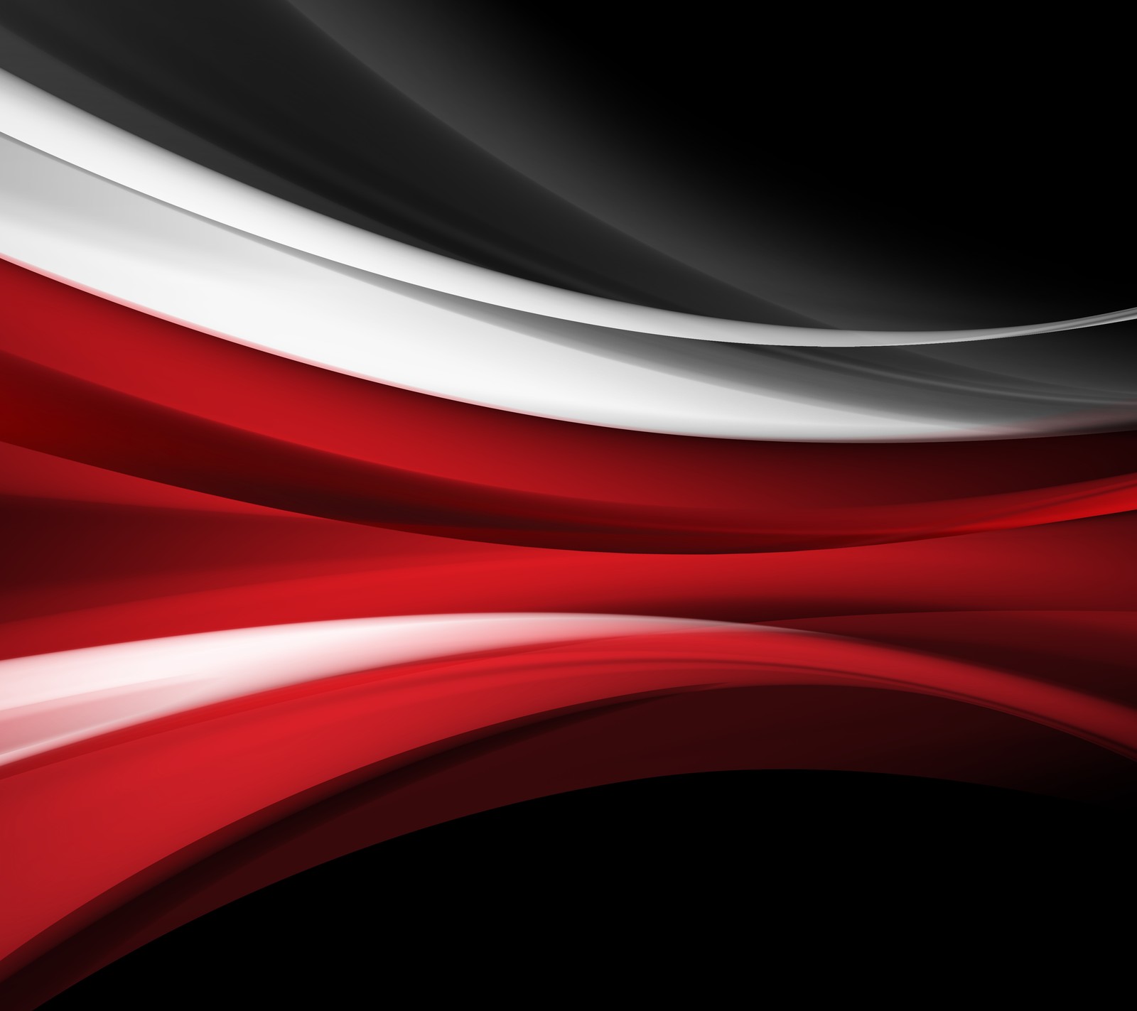 A red and white abstract background with black and white lines (abstract, black, design, red, waves)