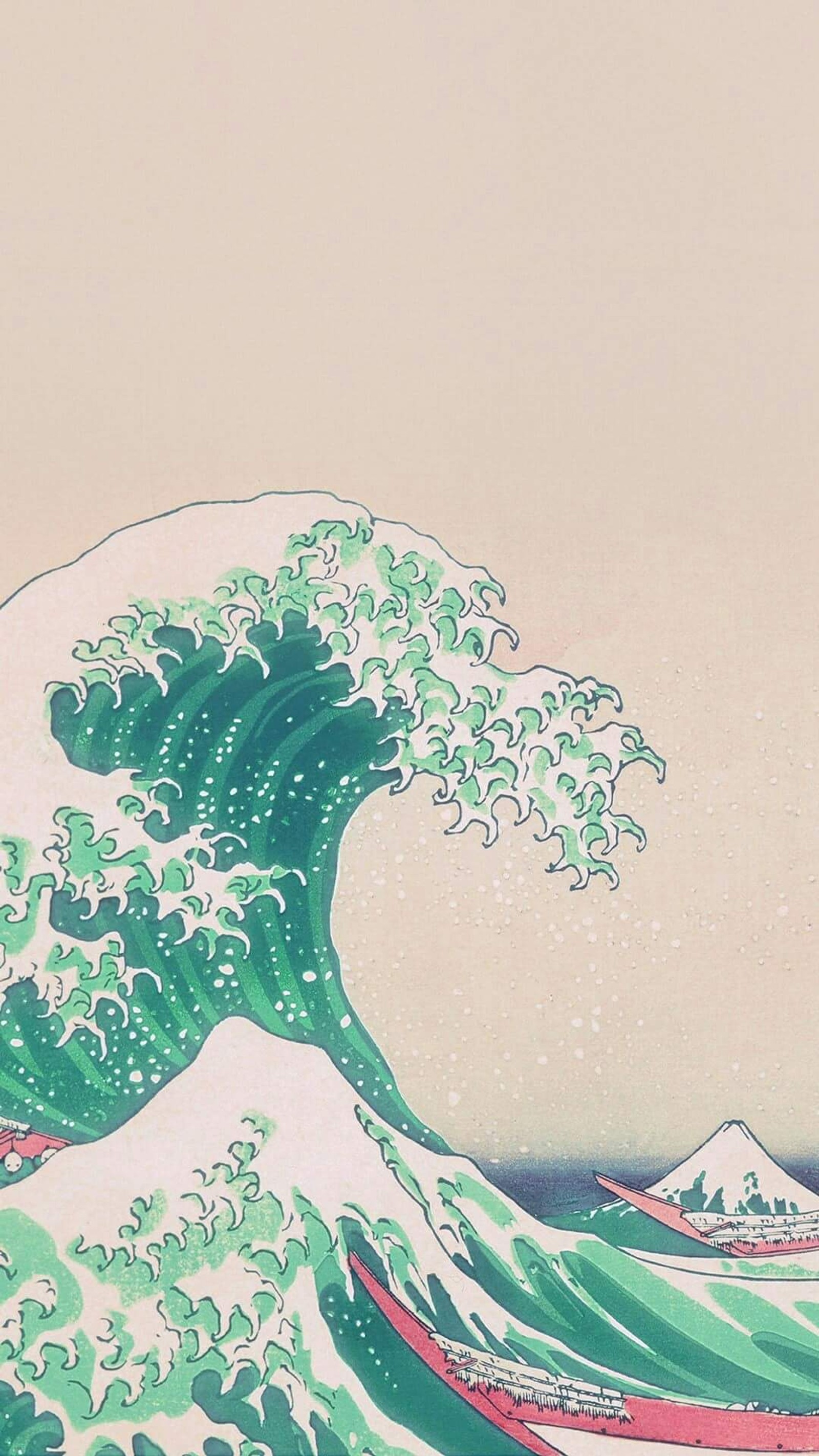 japan, waves, vaporwave, aesthetic Download Wallpaper