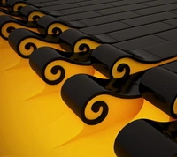 3d, black, wave, yellow