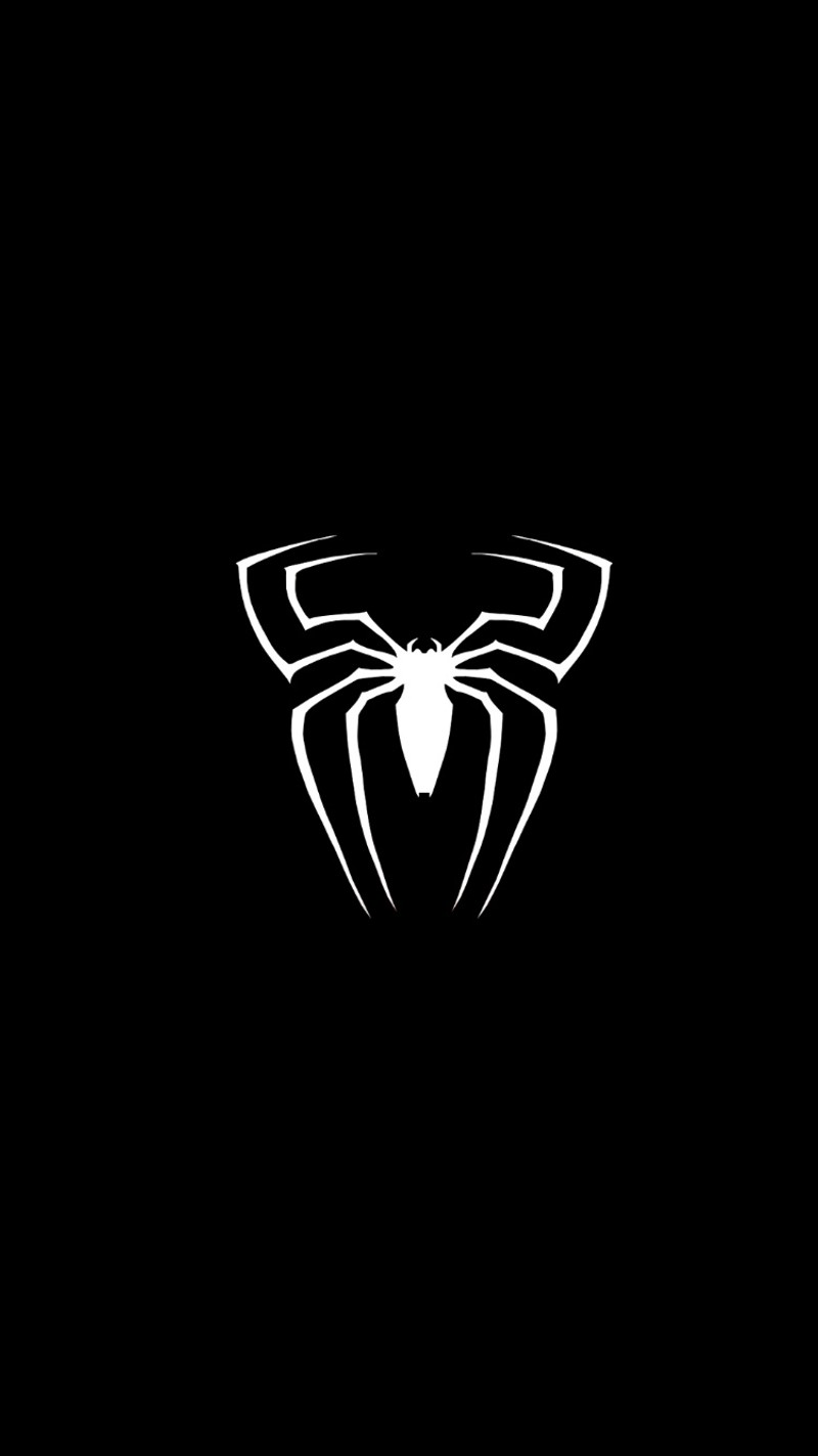 Um logotipo de aranha em preto e branco em um fundo preto (quadrinho, filme, pessoas)