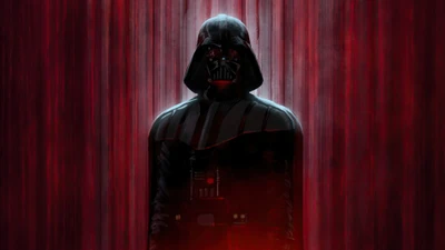 Darth Vader : Le seigneur Sith emblématique dans un cadre sombre et dramatique