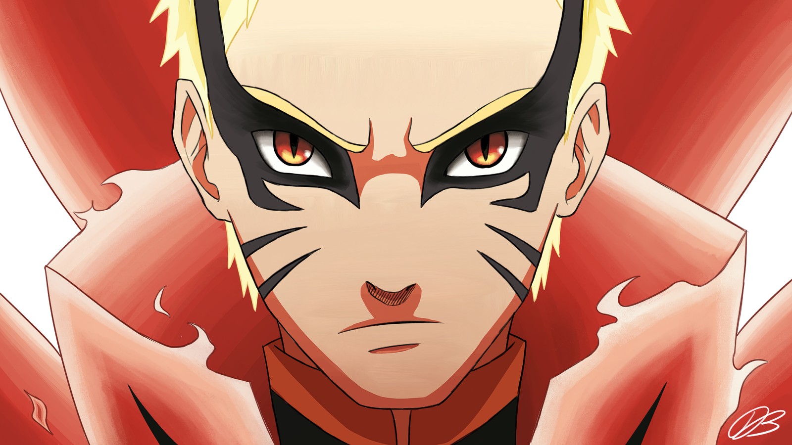 naruto uzumaki, anime, baryon mode, art wallpaper