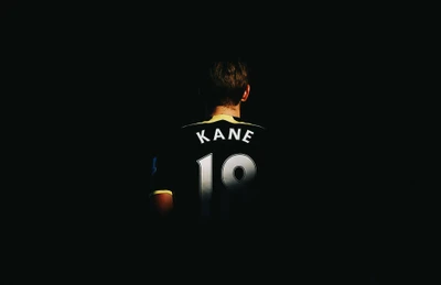 Harry Kane in Jersey Against a Black Background