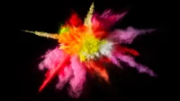 macos sierra, color burst, splash, colorful, black background wallpaper