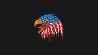 Bald Eagle mit den Farben der amerikanischen Flagge in Vektorillustration