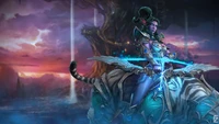 wow, jeu vidéo, world of warcraft, tyrande whisperwind, elfe de la nuit