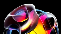 Redemoinhos abstratos vibrantes em um fundo preto para displays AMOLED