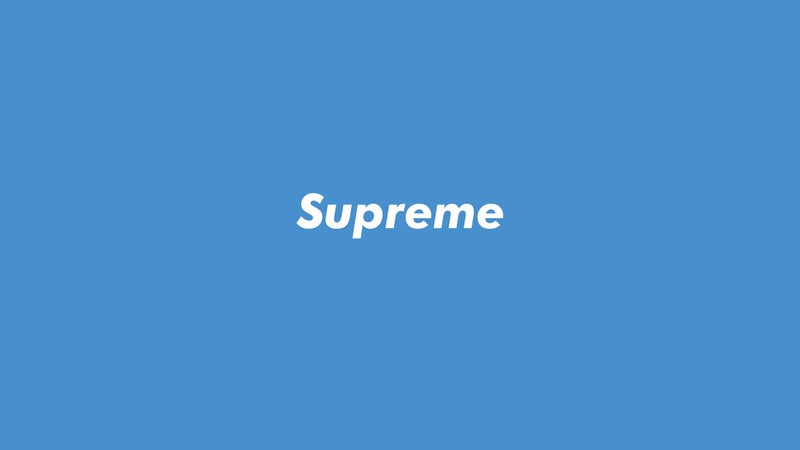 Синий фон с надписью supreme белым цветом (логотип, бренд, синий, текст, лазурный)