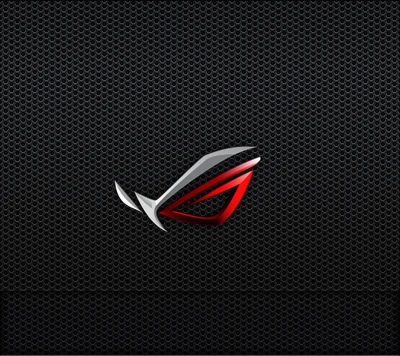 Logo ASUS ROG sur un fond de grille texturé