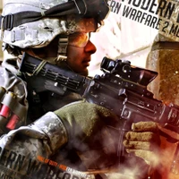 Soldier in Tactical Gear with Assault Rifle from Call of Duty: Modern Warfare 2