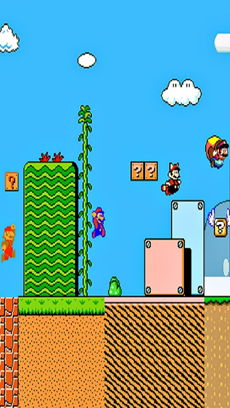 Крупный план игры nintendo super mario с темой марио брос (нес, nes, smb, сму, smw)