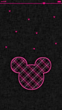 preto, checked, disney, corações, minnie