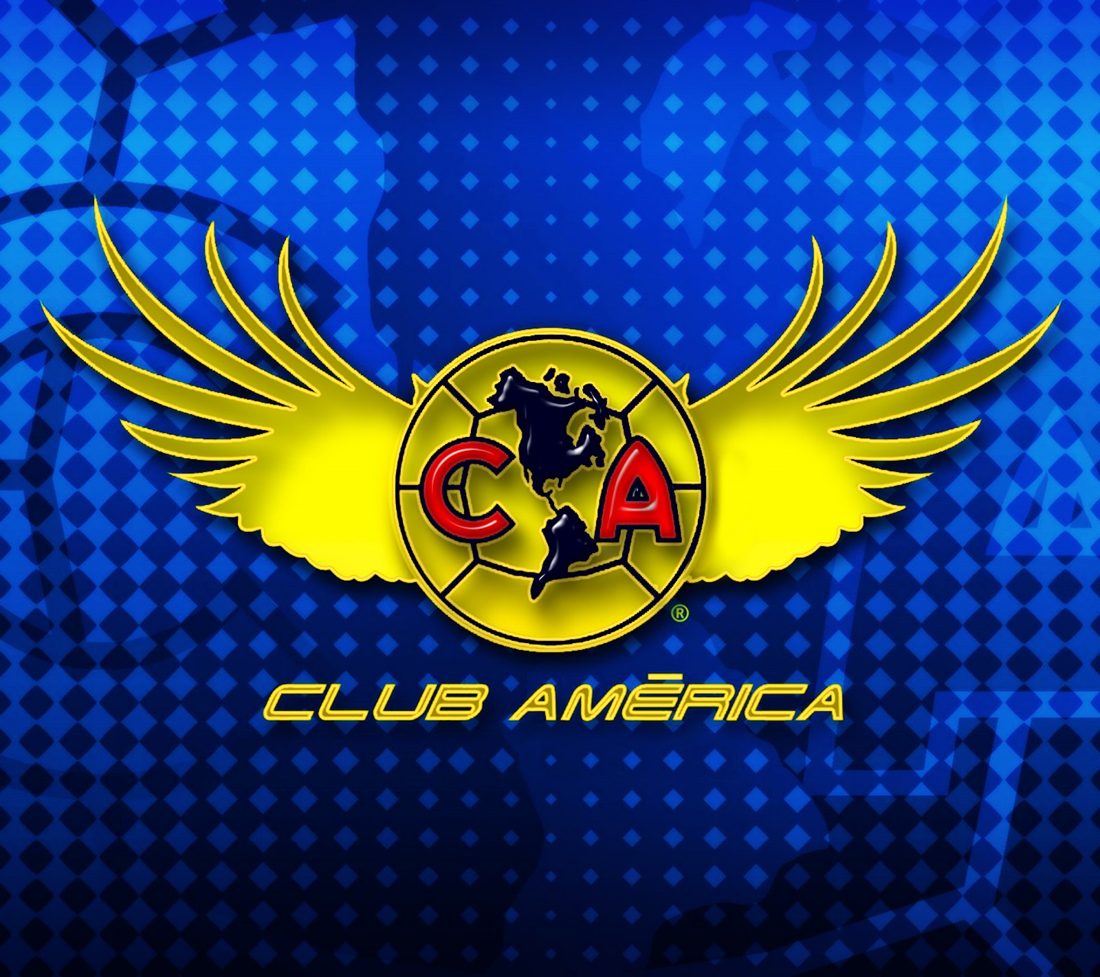 Logotipo do clube américa em um fundo azul (ca, club américa, futebol, futbol)