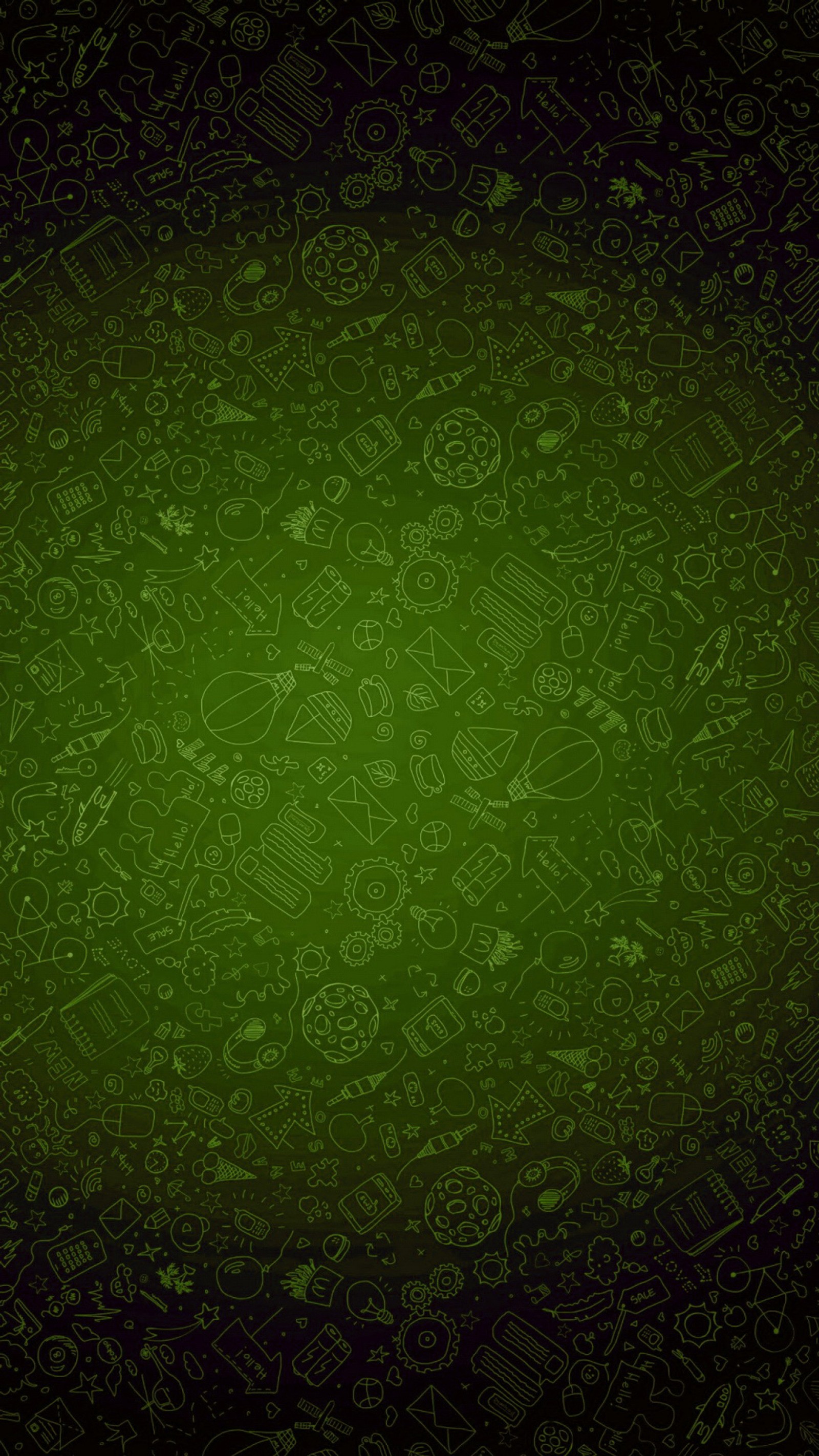 A green background with doodle drawings and a green background (art, background, fon, green, pattern)