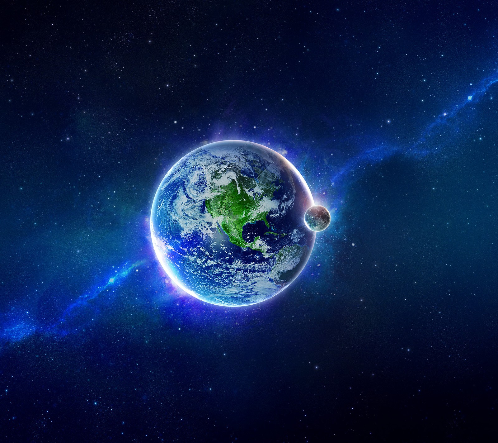 beautiful, blue, earth, fantasy, glow Download Wallpaper