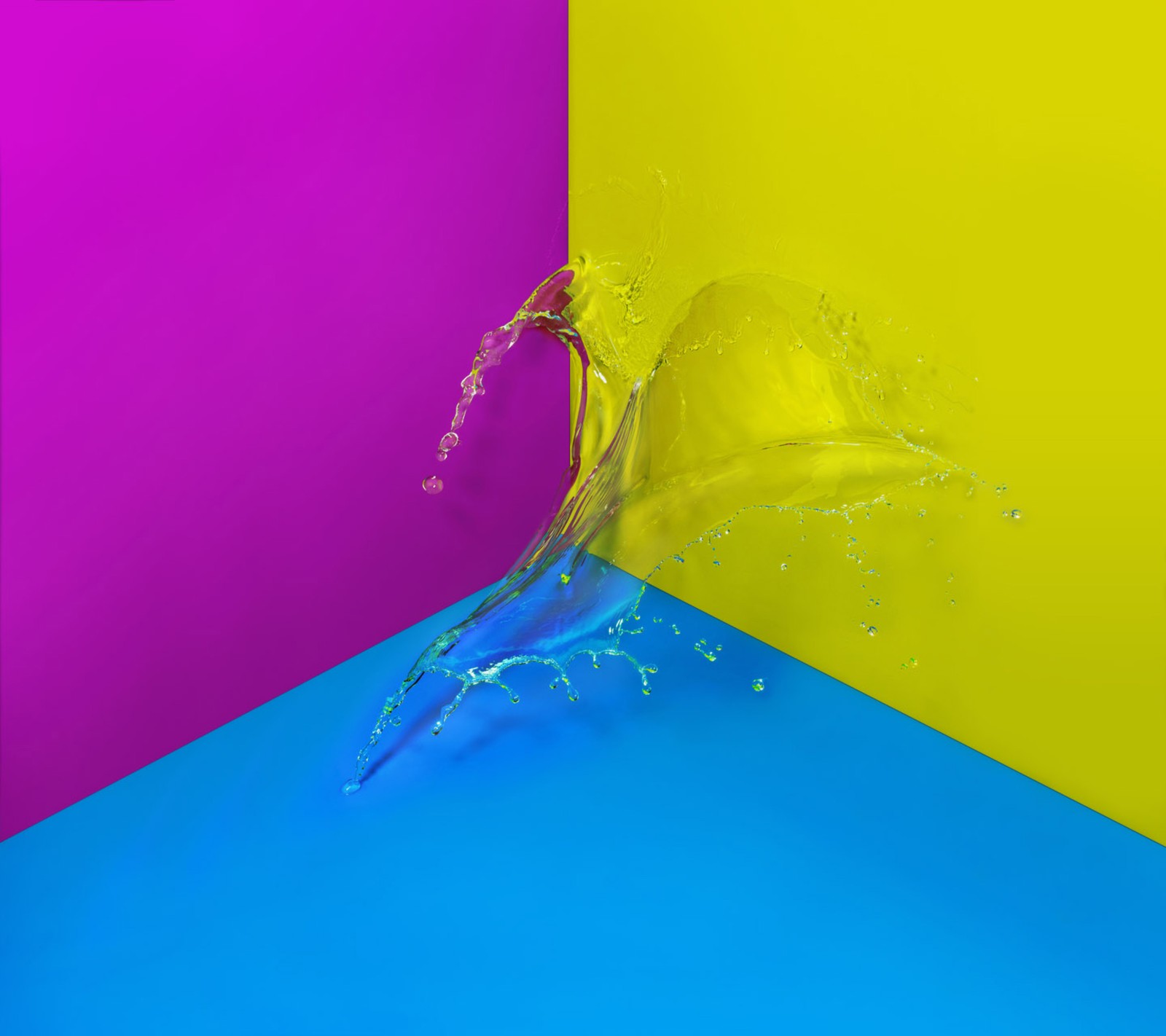 A close up of a splash of water on a colorful surface (color, colour, flex, gflex, lg)